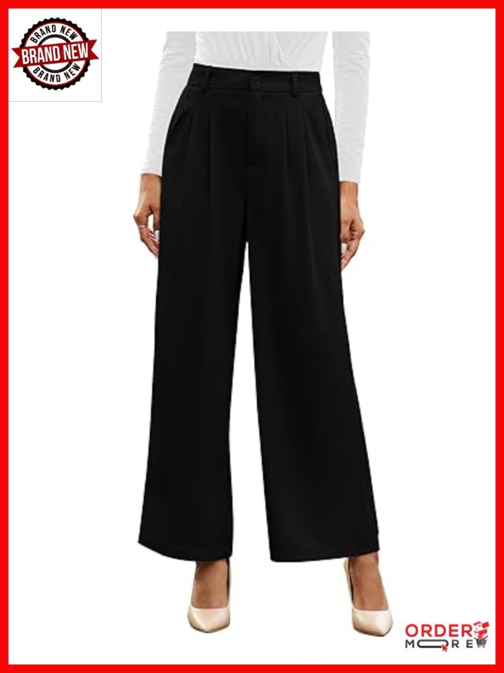 Wide Leg High Waisted Trousers with Pockets